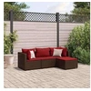 Image de Salon de jardin modulable resine tressee 4 pieces marron 63.0 x 63 x 57