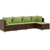 Image de Salon de jardin modulable 5 pieces marron resine tressee 63 x 63 x 57.5 cm
