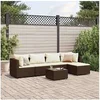 Image de Salon de jardin modulable marron resine tressee 6 pieces 63 x 63 x 57.5 cm