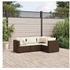 Image de 4 pieces resine tressee salon de jardin modulable marron 63.0 x 63 x 57
