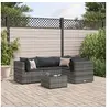 Image de Salon de jardin modulable resine tressee gris 5 pieces 63 x 63 x 57.5