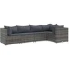 Image de Salon de jardin modulable resine tressee gris 5 pieces 63 x 63 x 57.5 cm