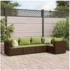 Image de Salon de jardin modulable resine tressee 5 pieces marron 63 x 63 x 57.5 cm