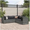 Image de Salon de jardin modulable resine tressee gris 5 pieces 63.0 x 63 x 57