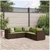 Image de Salon de jardin modulable 5 pieces resine tressee marron 63 x 63 x 57.5