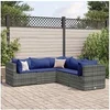 Image de Salon de jardin modulable 5 pieces gris resine tressee 63 x 63 x 57.5 cm