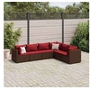 Image de Marron resine tressee 6 pieces salon de jardin modulable 63 x 63 x 57