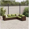 Image de Marron salon de jardin modulable resine tressee 6 pieces 63 x 63 x 57.5