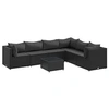 Image de Noir salon de jardin modulable 7 pieces resine tressee 63 x 63 x 57.5