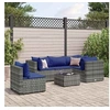 Image de Gris resine tressee salon de jardin modulable 6 pieces 63 x 63 x 57.5