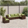 Image de 6 pieces salon de jardin modulable marron resine tressee 63 x 63 x 57.5