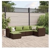 Image de 6-delige Loungeset met kussens poly rattan bruin3308214