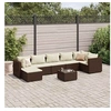 Image de 8-delige Loungeset met kussens poly rattan bruin3308233