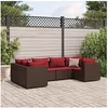 Image de 6-delige Loungeset met kussens poly rattan bruin3308253