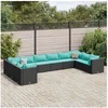 Image de Salon de jardin modulable resine tressee noir 10 pieces 63 x 63 x 57.5 cm