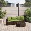 Image de Salon de jardin modulable resine tressee marron 2 personnes 63 x 63 x 57 cm 4 pieces