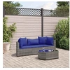 Image de Salon de jardin modulable resine tressee gris 2 personnes 63 x 63 x 57 cm 4 pieces