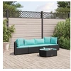 Image de Salon de jardin modulable noir rotin 2 personnes 63 x 63 x 57 cm 5 pieces