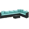 Image de Salon de jardin modulable GENERIQUE 8 pieces resine tressee noir 63 x 63 x 57 cm