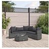 Image de Salon de jardin 6 pcs avec coussins gris résine tressée, ensemble de canapés d'extérieur, canapé d'angle de jardin, 3308394