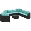 Image de Salon de jardin modulable GENERIQUE resine tressee noir 10 pieces 63 x 63 x 57 cm