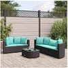 Image de Salon de jardin modulable GENERIQUE resine tressee 6 pieces noir 63 x 63 x 57 cm