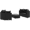 Image de Salon de jardin modulable GENERIQUE resine tressee 5 pieces noir 63 x 63 x 57 cm