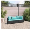 Image de Salon de jardin modulable GENERIQUE noir 2 personnes resine tressee 63 x 63 x 57 cm 3 pieces