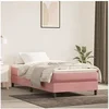 Image de Matelas de lit à ressorts ensachés rose 100x220x20 cm velours