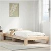 Image de Cadre de lit sans matelas 100x200 cm bois massif de pin, meuble de chambre à coucher, sommier, lit en bois, lit, lit 855322