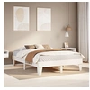 Image de Cadre de lit sans matelas blanc 140x190 cm bois de pin massif, meuble de chambre à coucher, sommier, lit en bois, 855368