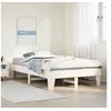 Image de Cadre de lit sans matelas blanc 135x190 cm bois de pin massif, meuble de chambre à coucher, sommier, lit en bois, 855371