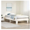 Image de Cadre de lit sans matelas blanc 75x190 cm bois de pin massif, meuble de chambre à coucher, sommier, lit en bois, lit, 855380