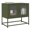 Image de Meuble TV vert olive 68x39x60,5 cm acier laminé à froid, banc tv, meuble hifi, centre de divertissement, buffet tv, 853336