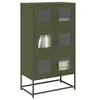 Image de Buffet haut vert olive 68x39x123 cm acier, armoire, armoire de rangement, buffet haut, armoire latérale, armoire 853354