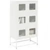 Image de Buffet haut blanc 68x39x123 cm acier