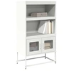 Image de Buffet haut blanc 68x39x123 cm acier, armoire, armoire de rangement, buffet haut, armoire latérale, armoire haute, 853373