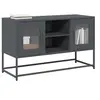 Image de Meuble TV anthracite 100,5x39x60,5 cm acier, support TV, buffet TV, meuble multimédia, banc TV, meuble hifi, centre 853382