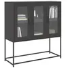 Image de Buffet noir 100,5x39x107 cm acier laminé à froid, meuble de rangement, meuble de rangement de cuisine, meuble de 853404