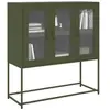 Image de Buffet vert olive 100,5x39x107 cm acier laminé à froid