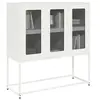 Image de Buffet blanc 100,5x39x107 cm acier laminé à froid, meuble de rangement, meuble de rangement de cuisine, meuble de 853409