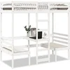 Image de Hoogslaper met bureau en stoelen grenenhout wit 90x190 cm3308560