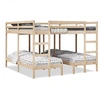 Image de Lit superposé triple 200x200/80x200 cm bois de pin massif, cadre de lit superposé trio, meubles de chambre, cadre de 3308583