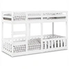 Image de Lit superposé Blanc 90x190 cm Bois de pin massif, cadre de lit superposé bas, meubles de chambre à coucher, cadre de 3308593