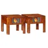 Image de Tables de chevet 2 pcs 40x40x36 cm bois d'acacia massif, armoire de chevet, armoire de lit, table d'appoint pour 4016488