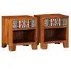 Image de Table de chevet 2 pcs 40x35x45 cm bois d acacia massif