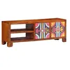Image de Meuble TV multicolore 110x30x40 bois d acacia massif
