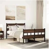 Image de Cadre de lit sans matelas avec tête de lit et pied de lit, lit double, meuble de chambre à coucher, lit d'invité, 4017166