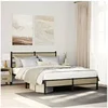 Image de Cadre de lit sans matelas chêne sonoma 140x190 cm, lit double, meuble de chambre à coucher, lit d'invité, lit, cadre 4017254