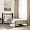 Image de Cadre de lit en métal sans matelas chêne sonoma 100x200 cm 4017267